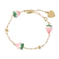 thumbnail image 3 of Pulsera de fresa para mujer, pulsera de eslabones para novia, madre, regalo de cumpleaños Rosa, 3 of 8