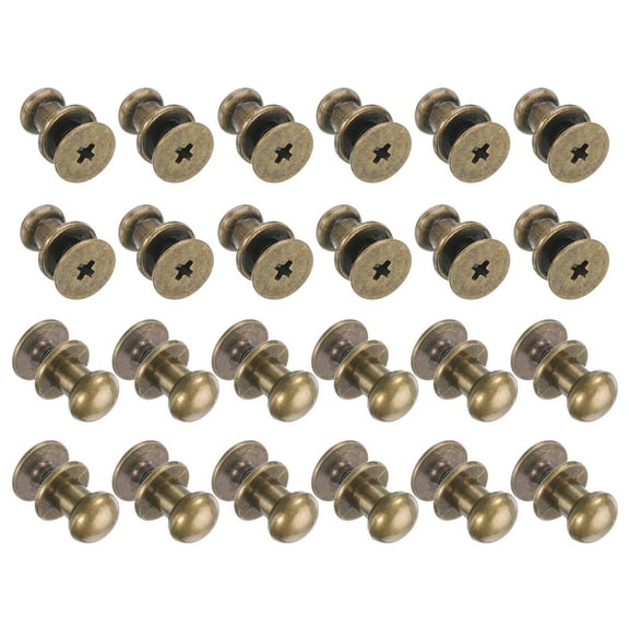 24pcs 0.26'' x 0.31'' Mini Round Knobs, Small Drawer Pulls, Cabinet Knobs Handles Pulls, Bronze