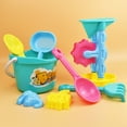 thumbnail image 6 of Bright Color Plastic Beach Bucket and Shovel Set, Sand Toys for Outdoor Summer Fun for Boys, Playing in Sand Park Backyard and Beach Activities 6Pcs Set, 6 of 9