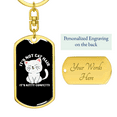 thumbnail image 3 of Not Cat Hair  Stainless Steel or 18k Gold Premium Swivel Dog Tag Keychain, 3 of 16
