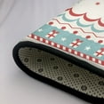 thumbnail image 6 of YFYANG 36"x24" Non-Slip Flannel Carpet Doormat, Living Room Bedroom Office Decorative Area Rugs, Indoor Vintage Christmas Snowflake Stripes Floor Mats, 6 of 7