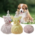 thumbnail image 4 of NIBOLOG Pet Dress Flower Decor Tight Waist Solid Colors Summer Dog Two-legged Clothes for Outdoor, 4 of 8