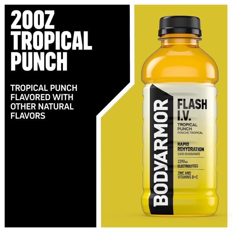 BODYARMOR Flash I.V. Tropical Punch, 20 fl oz, 12 Pack photo 4