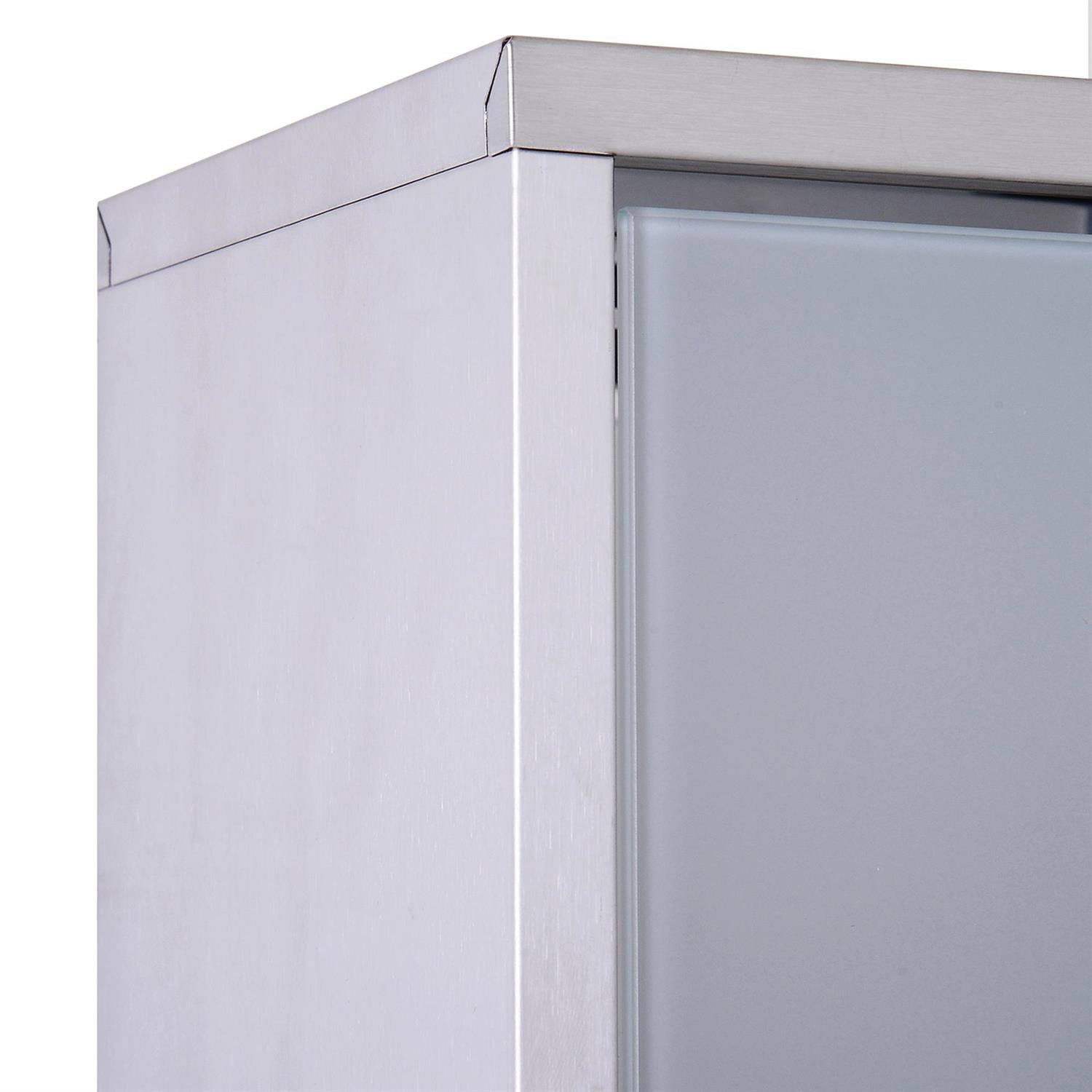 Demi Bonn 19" Stainless Steel Lockable Medical Cabinet with 3 Tiers, Shelves & 2 Keys for Bathroom Storage, Silver