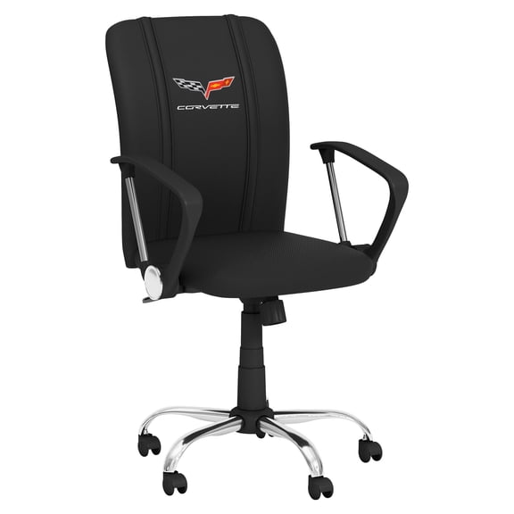 DreamSeat Black Ergonomic Durable Curve Task Chair Embroidered Corvette C6 logo