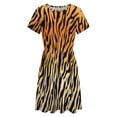 thumbnail image 4 of Tiger Pattern Dress Summer Street Style Dresses Female Short Sleeve Printed Sundress, 4 of 7