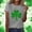 #0254-Gray, variant on Women Short Sleeve T Shirt Crew Neck Glitter Four Leaf Clover St Patricks Day Graphic Casual Daily Tops Pink XL Gift