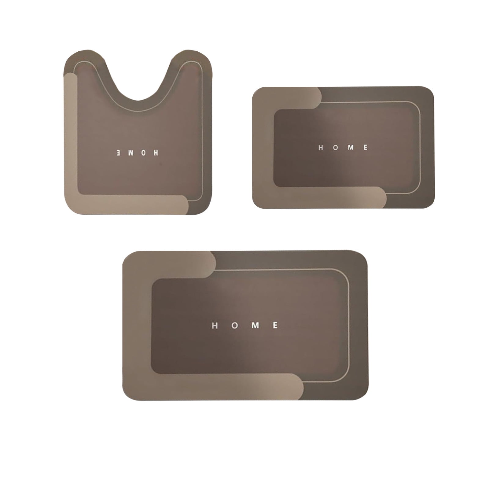 3-Piece Bathroom Toilet Mat Set Super Absorbent Washable Non Slip Bath Rugs for Home Hotel Shower Room Safe Comfortable Quick Drying Modern Stylish Design