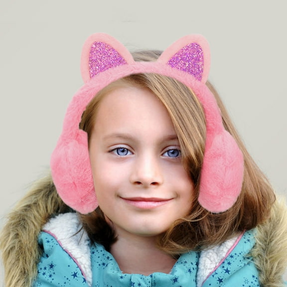 Soimiss Ear Protection Earmuff Rosy Plush 1Set