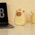 thumbnail image 3 of Capybara Night Light with Digital Clock, Silicone Animal Night Light Rechargeable Tabletop Decoratio, 3 of 5