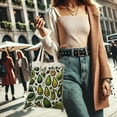 thumbnail image 6 of AESDESTYLE Aesthetic Avocado Canvas Tote Bag for Women , Reusable Grocery Bag for Shopping, 6 of 9