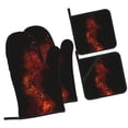 thumbnail image 2 of YFYANG Kits Mitaines et Porte-Pots 4 Pièces, Résistant à la Chaleur et Antidérapant Red Science Fiction Nebula Kitchen Gant Pot Mat pour la Cuisson et la Cuisson, 2 of 8