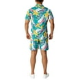 thumbnail image 4 of Genuiskids Men's Hawaii 2 Piece Shirt Outfits Fashion Printed Button Down Short Sleeve Shirt Summer Beach Vacation Shorts Set, 4 of 10