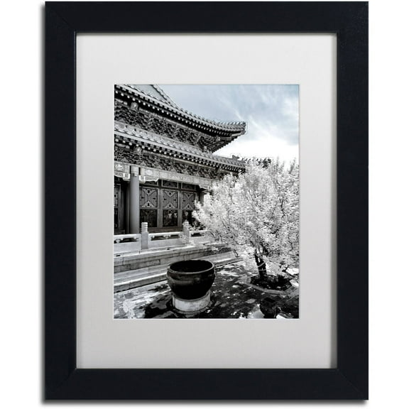 Trademark Fine Art "White Temple X" Canvas Art by Philippe Hugonnard, White Matte, Black Frame
