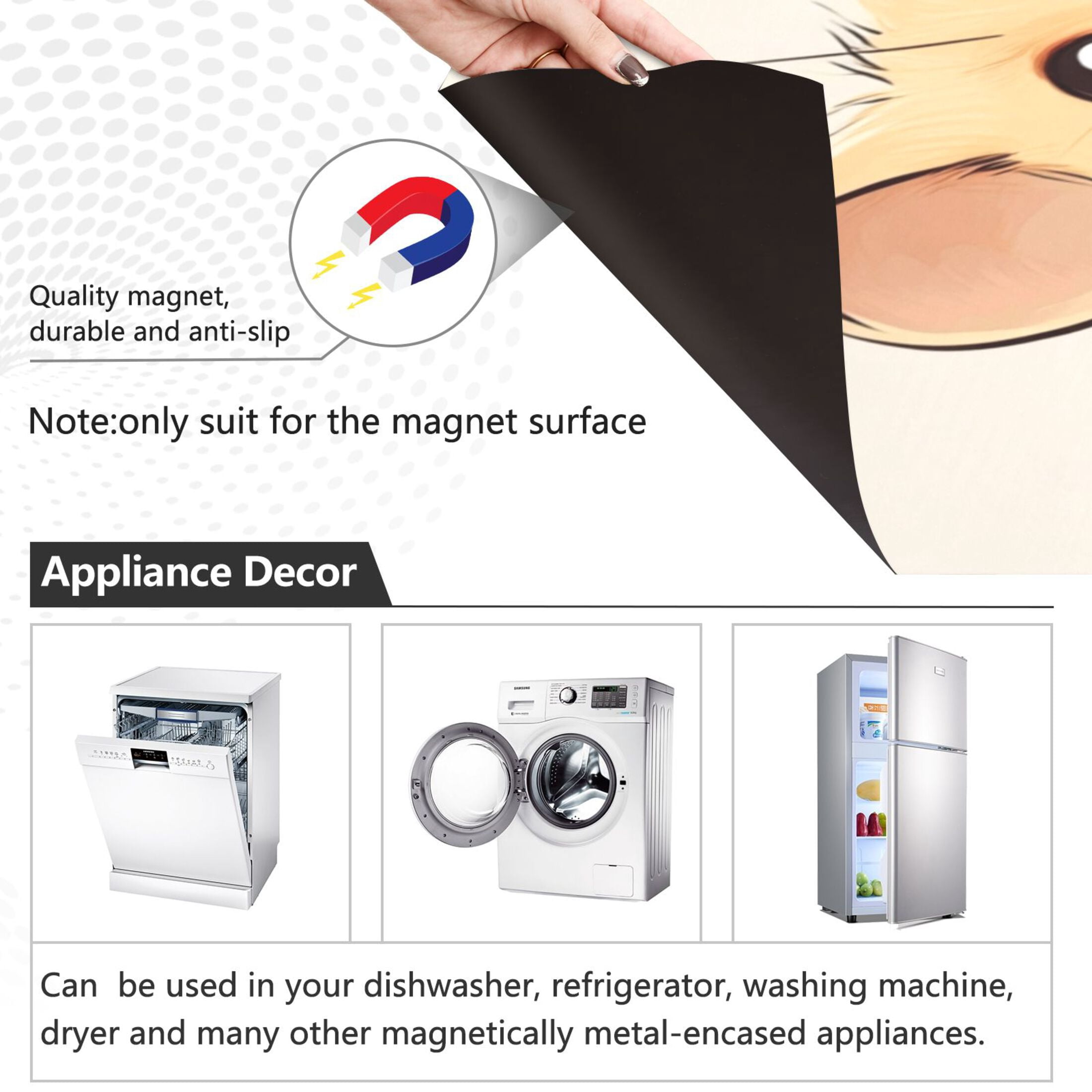 Dishwasher Magnetic Sticker 23x26 Inch Refrigerator Magnetic Sticker Washing Machine Magnetic Sticker Kitchen Panel Magnetic Sticker Home Decor Little Yellow Hamster