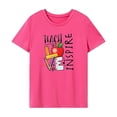 thumbnail image 1 of Camiseta para mujer, trajes de verano, camiseta con cuello redondo para mochilero, viaje deportivo, calle Rosa Rosa, 1 of 7