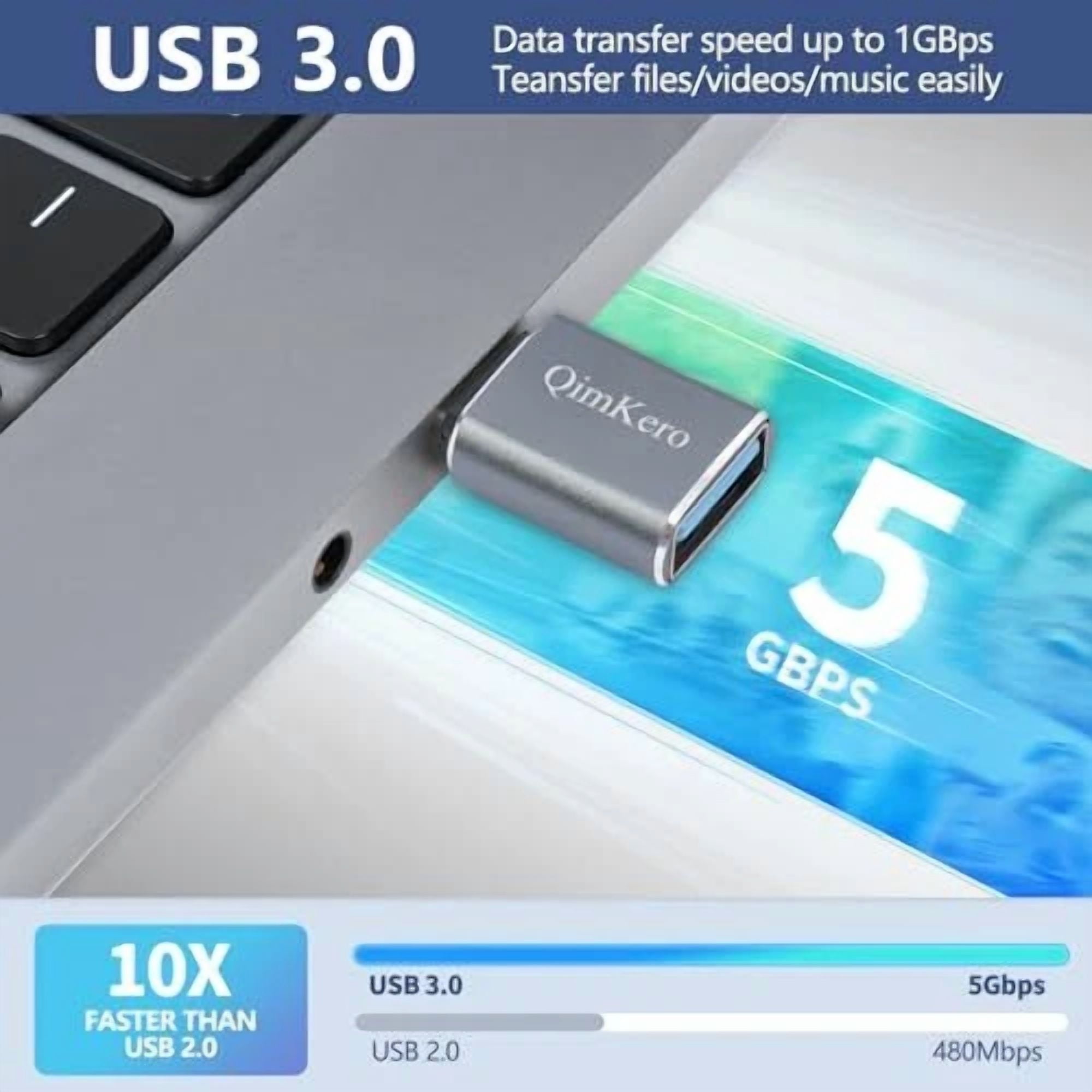 4 Pack Usb To Usb C Otg Adapter ?2*Type C Female To A Male Charger
