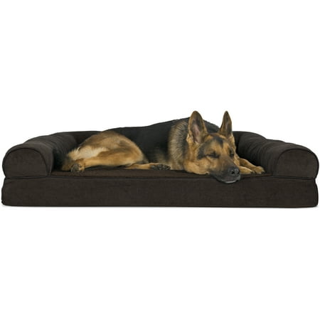Dot Dog Bed (FurHaven Pet Dog Bed | Orthopedic Faux Fleece & Chenille Sofa-Style Couch Pet Bed for Dogs & Cats, Coffee,)