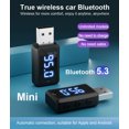 thumbnail image 1 of Bluetooth 5.3 Émetteur Récepteur Audio Sans Fil avec Affichage LED Kit Mains Libres pour Appel Voiture Radio FM Support Carte TF, 1 of 1