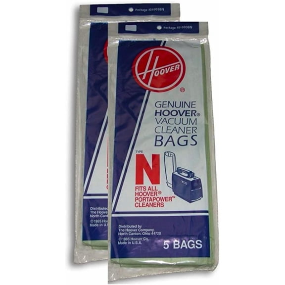 Hoover Commercial Type N PortaPower Bag, 5 Pack, 4010038N
