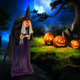 thumbnail image 2 of Costway 6Ft Lighted and Animated Halloween Witch Outdoor Indoor Animatronic Halloween Decoration w/ LED, 2 of 10