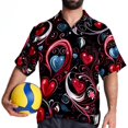 thumbnail image 4 of Valentine's Day Love Men's Short Sleeve Hawaiian Beach Poplin Shirt Casual Printed Button Down Summer Unisex Shirt, 4 of 6