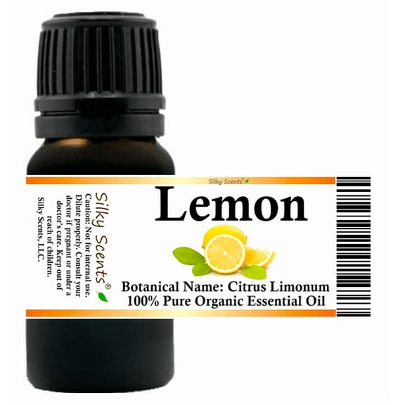 Lemon Organic Essential Oil 5 ml (1/6 fl oz) - 100% Pure and Natural by Silky Scents