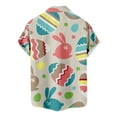thumbnail image 5 of DDAPJ pyju Men's Easter Hawaiian Shirts Funny Bunny Egg Printed Short Sleeve Cuban Collar Button Down Beach Shirts Summer Holiday Tops Flash Sale Pink S, 5 of 5