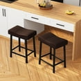thumbnail image 7 of ChaoLink Set of 2 PU Leather Bar Stools, 24" Saddle Seat Counter Height Stools with Heavy Duty Metal Frame, 7 of 7