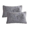 thumbnail image 2 of PYPESEEWY Clearance Cotton Queen Pillow Cases 2 Pack Soft Fluffy Pillow Cases Shaggy Plush Pillow Shams Pillowcases Faux Pillow Covers Furry Velvet Decorative Pillow for Bed Sofa Couch Zipper Closure, 2 of 4