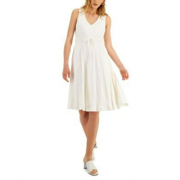 MSRP $110 Alfani Womens Cinched-Waist V-Neck Sundress Dress Size 2XL