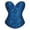 Dark Blue, variant on Corset Top for Women Satin Floral Lace Up Bustier Overbust Strapless Body Shapewear Waist Trainer, Red Size L