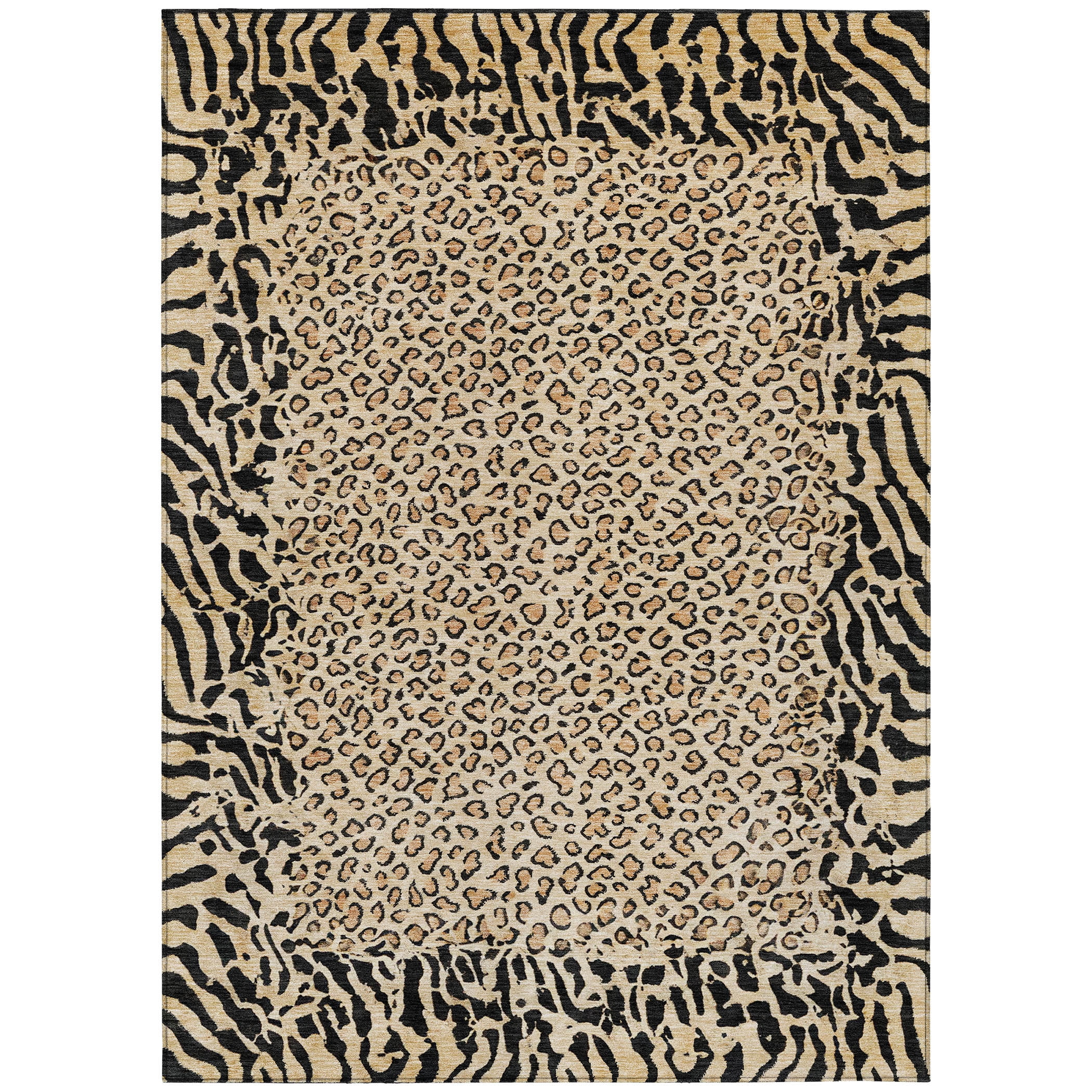 Addison Rugs Chantille Indoor/Outdoor Transitional Animal Skin Gold Washable Rectangle Rug, 5' x 7'6"