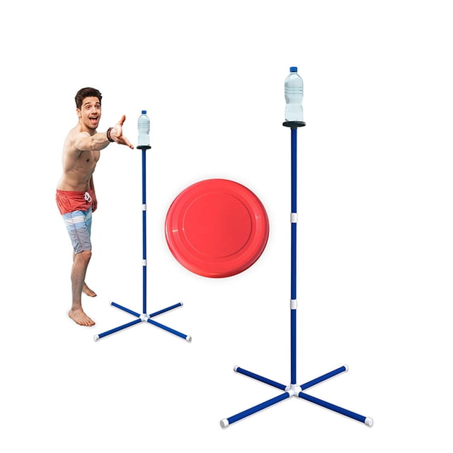 Lubelski 1 Set Flying Disc Kit Comfortable Grip Simple Operation Summer Outdoor Sports Fly Disc Stand Throw Game for Gift