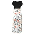 thumbnail image 4 of SMihono Robe d'Été pour Femmes Grande Taille Mode Femmes Été Imprimé Décontracté Col Rond Manches Courtes Longue Robe, 4 of 4