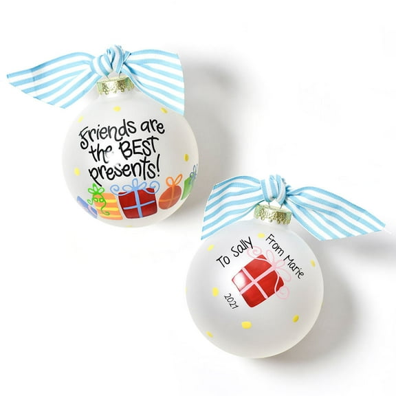 Friends Are The Best Presents Glass Ball Ornament