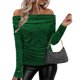 thumbnail image 4 of Xuyuer Women's Solid Color V-Neck Long Sleeve Pullover, Pile Casual Fashion Top for Women's Blouses Collection, 4 of 9