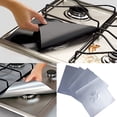 thumbnail image 1 of 4 Pcs Square Foil Gas Hob Protector Liner Reusable Easy Clean Protection Pad, 1 of 7