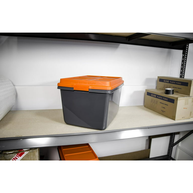 18 Quart Hefty® Hi-Rise™ Clear Storage Bin with Blue Lid - 16.85 L x 12 W  x 7.8 Hgt.
