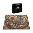 thumbnail image 3 of Ambesonne Hippie Jigsaw Puzzle, Psychedelic Floral Huddle, Heirloom-Quality Fun Activity for Family Durable Cardboard, 1000 pcs, Vermilion Teal Beige, 3 of 5