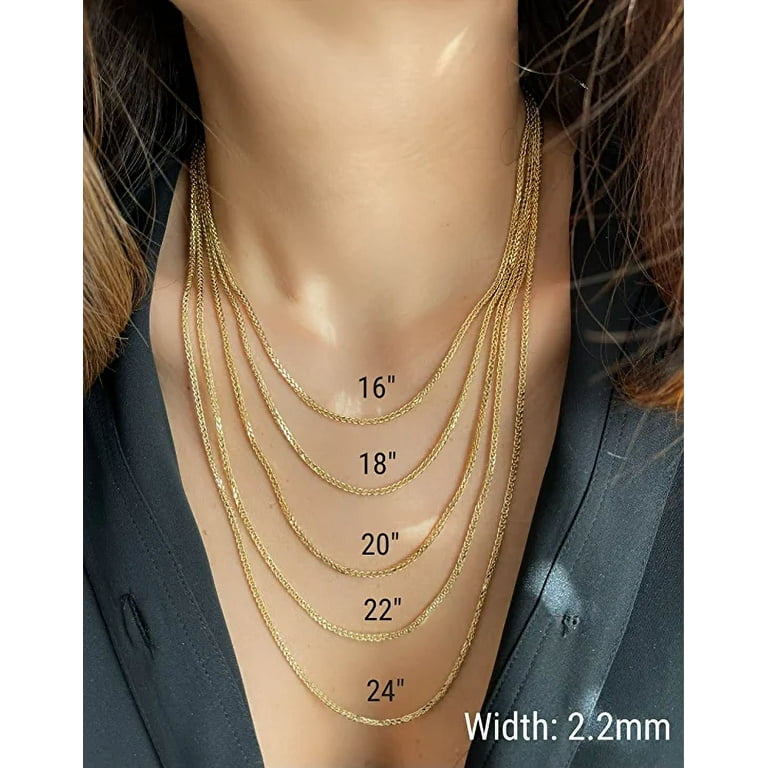 Jewelheart 10K Real Gold Square Wheat Spiga Chain 1.7mm 2.2 Jewelheart 10K Real Gold Square Wheat Spiga Chain 1.7mm 2.2