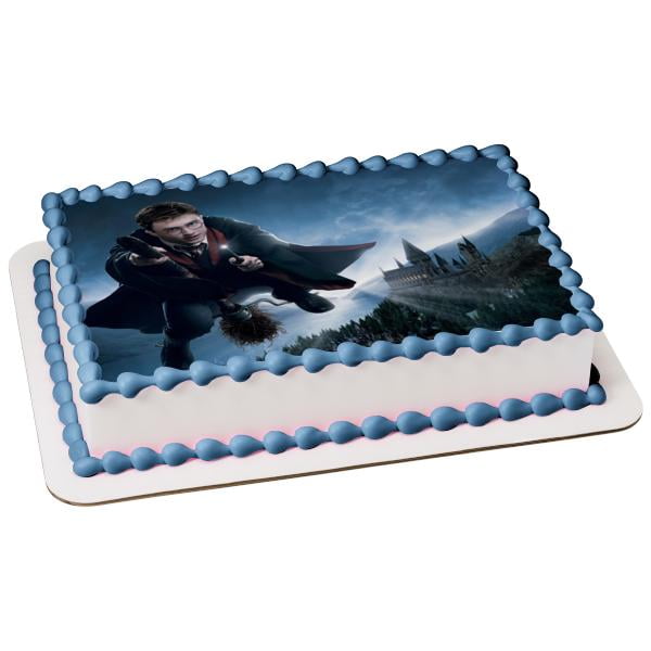 Bakery Crafts Harry Potter Flying Broomsticks Ron Hermione Cake Toppers Set 