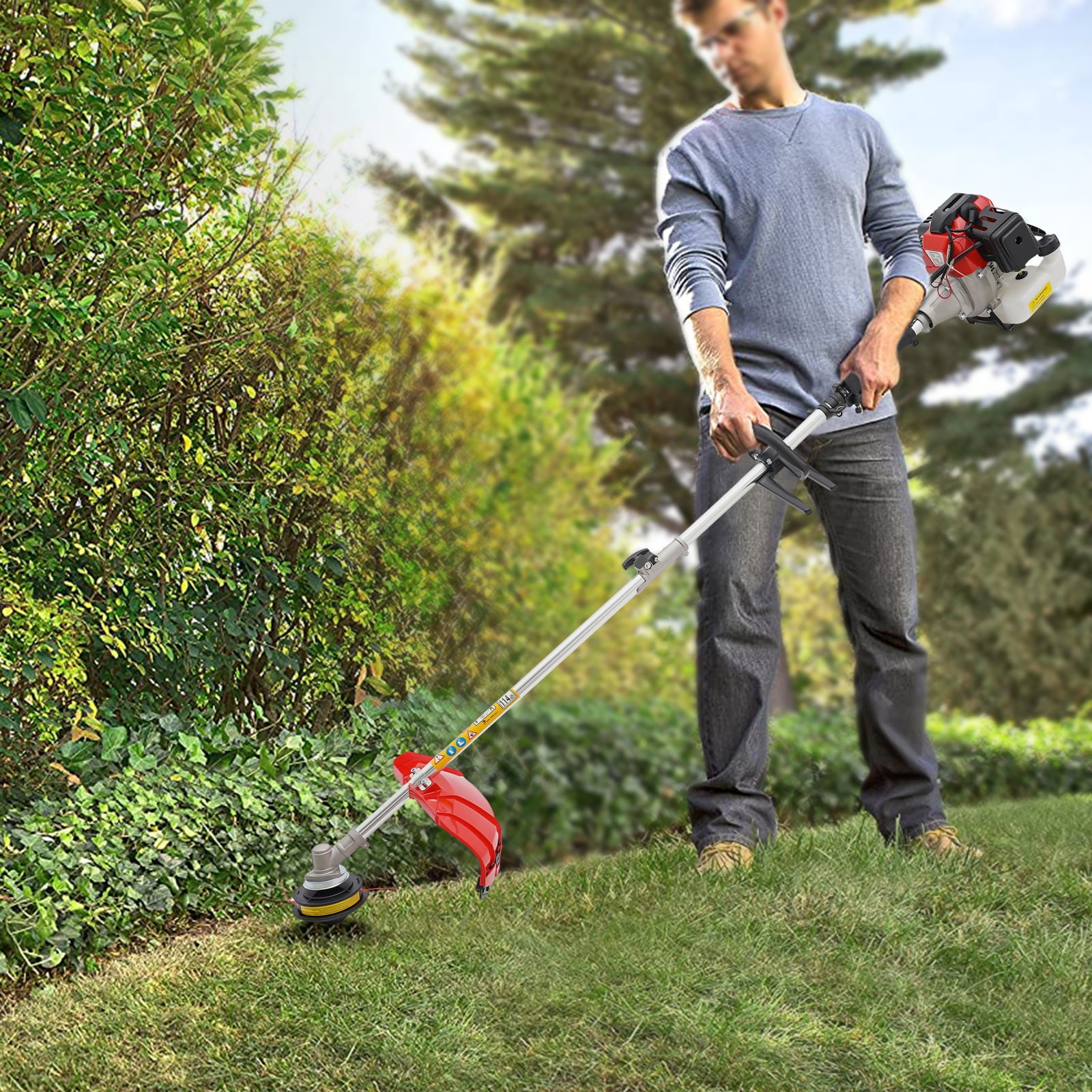 ChicHomey Multifunctional 52CC 2-Cycle Gas Powered Weed Eater,7-in-1 Multi-Head String Trimmer,Hedge Trimmer and Brush Cutter, Trimming Tool System for Grass Lawn Garden Yard Care