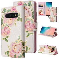 Allytech Compatible with Samsung Galaxy S10 Wallet Case for Women, Premium PU Leather Flip Cover with Card Holder and Kickstand Protective Phone Case for Samsung Galaxy S10, Rose