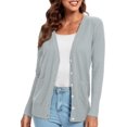 thumbnail image 3 of Urban CoCo Women's Button Down Lightweight Knit Cardigan Sweater with Pockets, 3 of 7