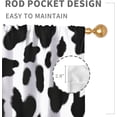 thumbnail image 4 of Cow Print Pattern Curtains Room Cute Black White Spot Rustic Fur Skin Farmhouse Cowhide Animal 42W x 63L Inch Rod Pocket Curtain for Bedroom Kitchen Living Room Window Drapes Treatment Fabric 2 Panels, 4 of 6