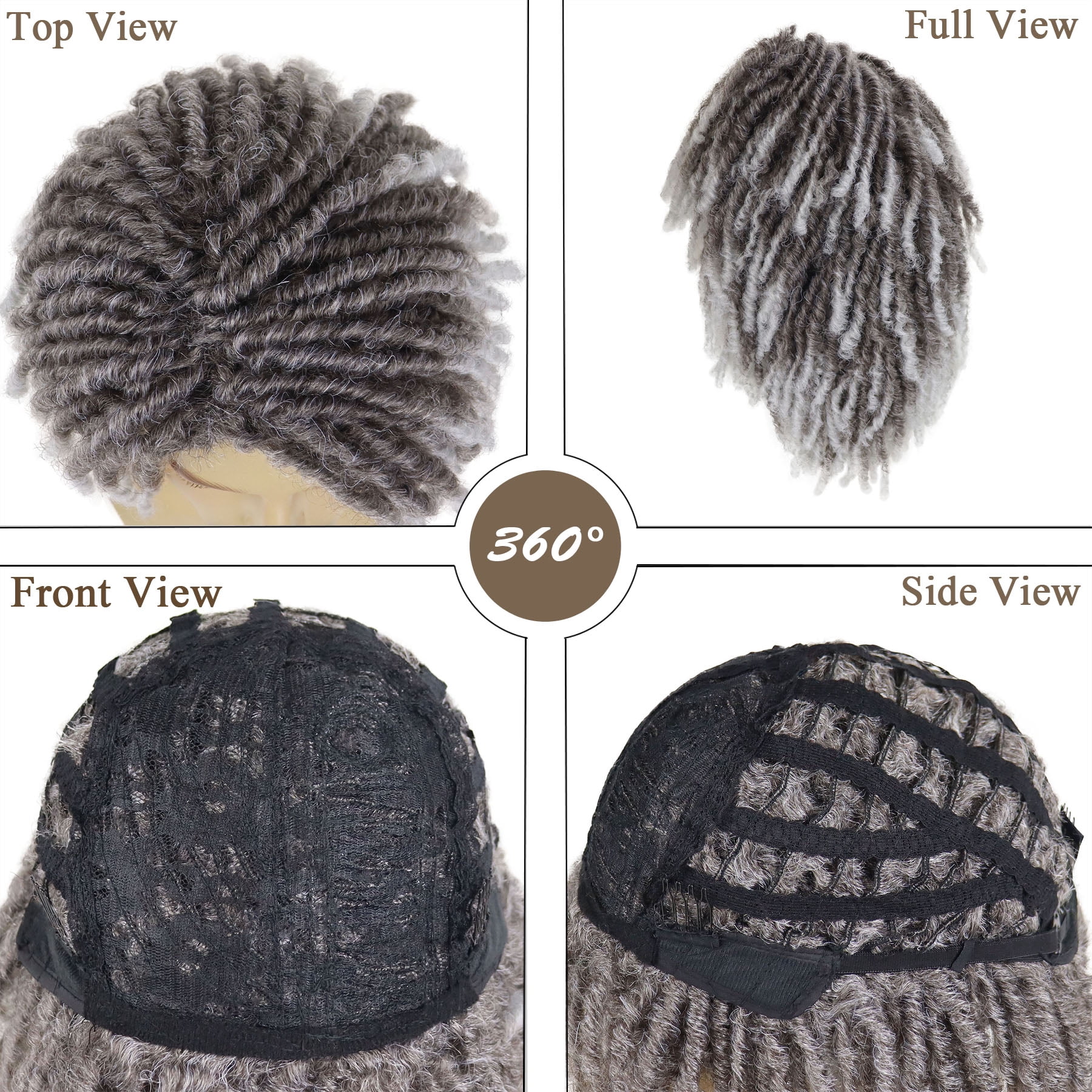 Short  Faux Locs Braided Wig for Man Black ColorTwist Hair Dreadlocks Wig Natural Synthetic Hair Wig with Bangs