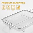 thumbnail image 3 of 3 PACK Air Fryer Basket For Oven, Stainless Steel Non-stick Mesh Grill Basket, Air Fryer Tray Wire Rack Roasting Basket, Dishwasher Safe, Easy to Clean (11.2”x8.3”), 3 of 7