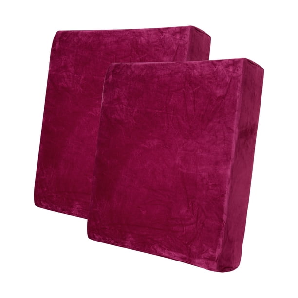 2 piezas de fundas de cojín para sofá individual, funda para asiento de sofá, Rojo Vino