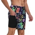 thumbnail image 2 of Naloa Colorful Animals Print Men Swim Trunks with Compression Liner ,Board Shorts,Men's Swim Shorts with Drawstring and Elastic Waistband-XX-Large, 2 of 6